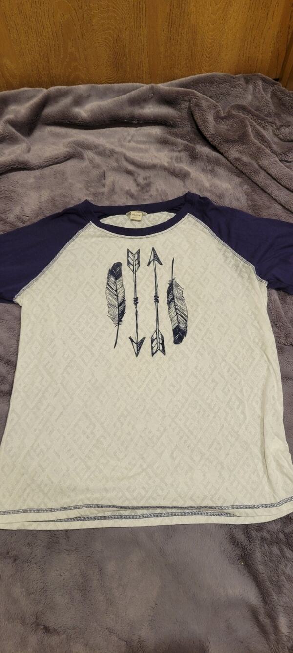 ARIAT Feather Arrow Western Raglan Tee Shirt Girls Youth XXL (16-18) Rodeo Horse